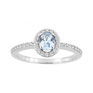 Anillo circonita azul celeste y blanco Plata 925 rh Lua Blanca 450458.4.14 -  Talla 14