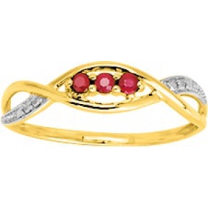 Anillo con rubí y rodiado 9Kt Oro Amarillo 214927.Z2.14 Talla 14