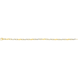 Pulsera 18cm con circonita cúbica chapado en oro bicolor CUEJ80G97 Lua blanca