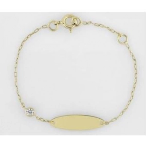 Pulsera circonita cúbica 18Kt Oro Amarillo Lua Blanca 5.0599.H9.14 -  Talla 14