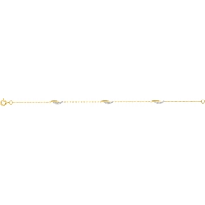 Pulsera con circonita cúbica chapado en oro CUED17G97 Lua blanca