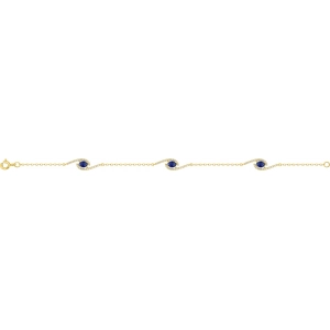 Pulsera con circonita cúbica chapado en oro QB28XF86 Lua blanca