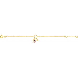 Pulsera con lacado 18Kt Oro Amarillo Lua Blanca  5.0584.89.14 Talla 14