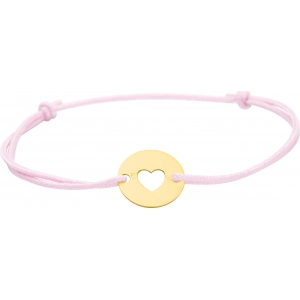 Pulsera corazón con cordón 9Kt Oro Amarillo 0M0168.9 Lua blanca