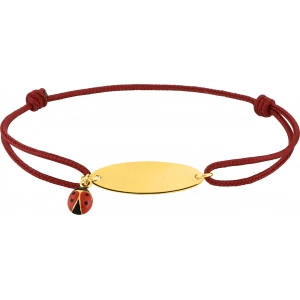 Pulsera cordón con lacado 9Kt Oro Amarillo Lua Blanca  510593.89