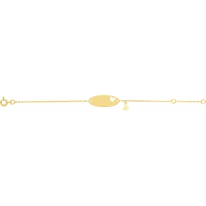 Pulsera niño 9Kt Oro Amarillo Lua Blanca  0HU70HIL1.14 Talla 14