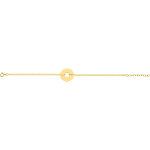 Pulsera para grabar chapado en oro 256772 Lua blanca