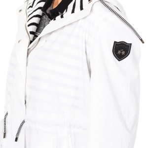 Chaqueta manga larga con capucha fija y cordón ajustable La Martina LWO002 mujer Talla: L Color: Blanco