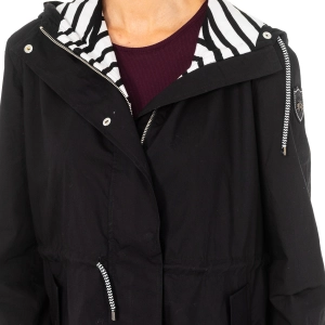 Chaqueta manga larga con capucha fija y cordón ajustable La Martina LWO002 mujer Talla: XS Color: Negro