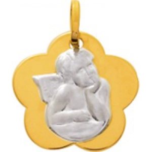 Colgante angel chapado en oro bicolor 259650 Lua blanca