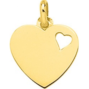 Colgante corazón 18Kt Oro Amarillo 754.0 Lua blanca