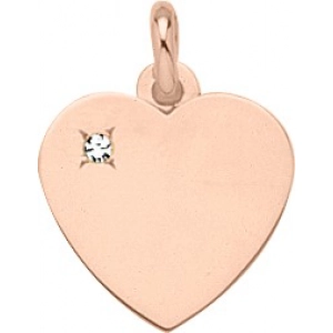 Colgante corazón con diamante 0.03ct 18Kt Oro Rosa 754.7HY Lua blanca