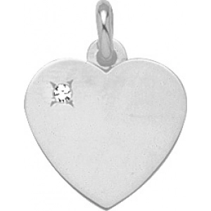 Colgante corazón con diamante 0.03ct  P1 P2 18Kt Oro Blanco 754.7HN Lua blanca