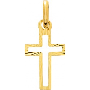 Colgante Cruz 18Kt Oro Amarillo 32157 Lua blanca