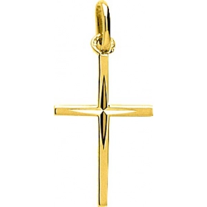 Colgante Cruz 18Kt Oro Amarillo Q58.9 Lua blanca