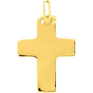 Colgante Cruz 18Kt Oro Amarillo Q68 Lua blanca