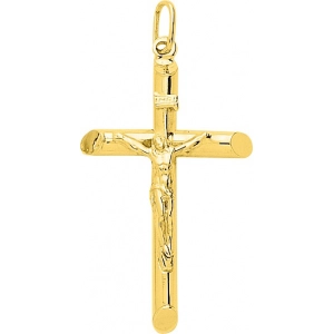 Colgante Cruz Cristo 18Kt Oro Amarillo 3912 Lua blanca