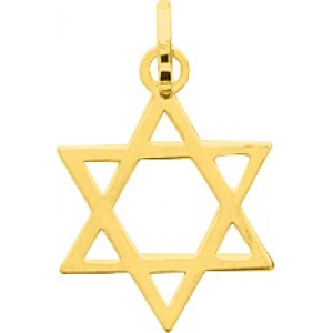 Colgante Estrella de David  18Kt Oro Amarillo 3987.7 Lua blanca