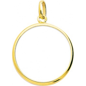 Colgante moneda bezel for 20F 18Kt Oro Amarillo F5 Lua blanca