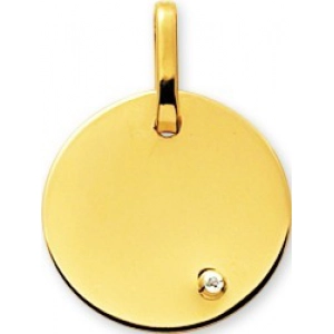 Colgante placa redonda 9Kt Oro Amarillo 783445 Lua blanca