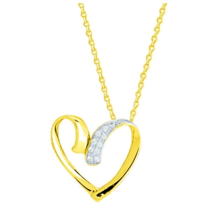 Collar con circonita cúbica y rodiado 9Kt Oro Amarillo 416415.H2.42 Talla 42 Lua blanca