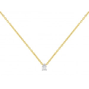 Collar con diamante  P1P2 9Kt Oro Amarillo 6BD024EJ3 Lua blanca