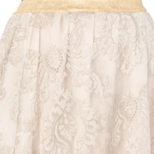 Falda cintura alta y elástica y forro de gasa La Martina JWKG01 mujer Talla: L Color: Beige