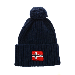 Gorro de punto con pompón en parte superior Napapijri NP0A4GBV hombre Color: Azul