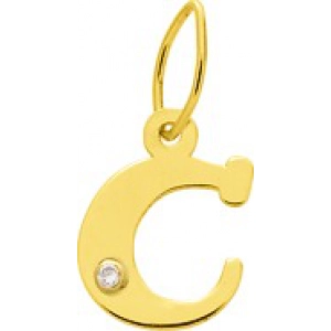 Letra Colgante C con diamante 0.01ct 18Kt Oro Amarillo 3184.8J Lua blanca