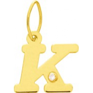 Letra Colgante K con diamante 0.01ct 18Kt Oro Amarillo 3184.8R Lua blanca