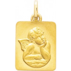 Medalla angel 9Kt Oro Amarillo 783458 Lua blanca
