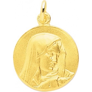 Medalla virgen 18Kt Oro Amarillo 32377 Lua blanca
