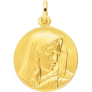 Medalla virgen 18Kt Oro Amarillo 32378 Lua blanca