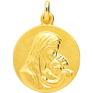 Medalla virgen 18Kt Oro Amarillo 32665 Lua blanca