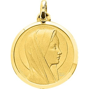 Medalla virgen 18Kt Oro Amarillo 32718 Lua blanca