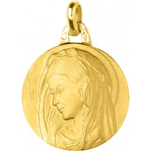Medalla virgen 18Kt Oro Amarillo 33452 Lua blanca