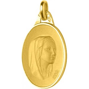 Medalla virgen 18Kt Oro Amarillo 37854 Lua blanca