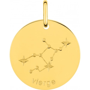 Medalla Virgen 9Kt Oro Amarillo Lua Blanca  0M07862