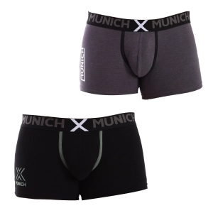 Pack-2 Bóxers de algodón elástico Munich MUDU0180 hombre Talla: L Color: Negro