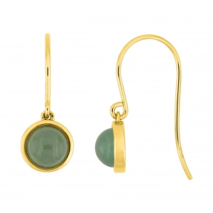 Pendientes  corchete aventurine chapado en oro Lua Blanca 258928.0