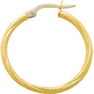 Pendientes argolas medio par 18k Oro Amarillo Lua Blanca 3858.1B.0