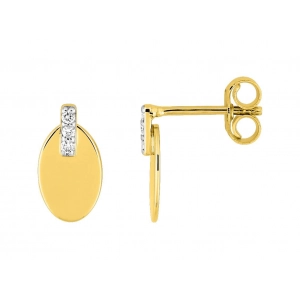 Pendientes tornillo  diamante 0.03 ct GH-P2P3 oro amarillo 9kt +rh Lua Blanca 310777.22.0