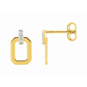 Pendientes tornillo  diamante 0.03ct GH-P2 oro amarillo 9kt +rh Lua Blanca 310779.22.0