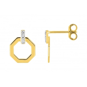 Pendientes tornillo  diamante GH-P2P3 oro amarillo 9kt +rh Lua Blanca 310778.22.0