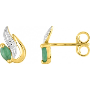 Pendientes tornillo  esmeralda oro amarillo +rh Lua Blanca 310567.M2.0