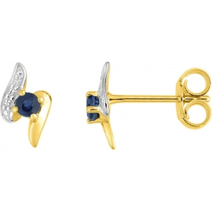 Pendientes tornillo  zafiro circonitas oro amarillo +rh Lua Blanca 310564.A2.0