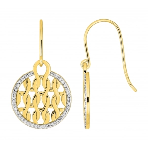 Pendientes crochet circonita  chapado en oro rh Lua Blanca 258423.9.0