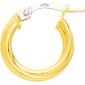 Pendientes de aro medio par 18Kt Oro Amarillo Lua Blanca  3751.8B