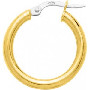 Pendientes de aro medio par 18Kt Oro Amarillo Lua Blanca  3803.0B