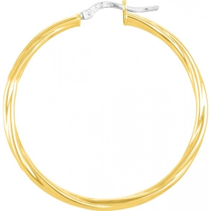 Pendientes de aro medio par 18Kt Oro Amarillo Lua Blanca 3751.77C.0